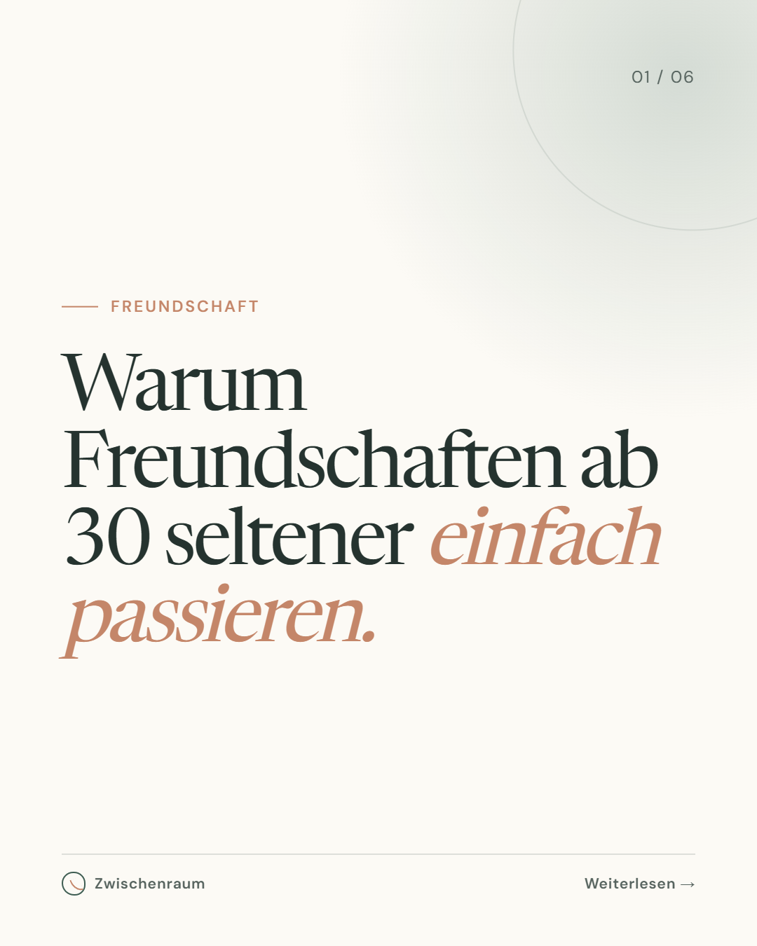 Titelkarte Warum Freundschaften ab 30 seltener einfach passieren