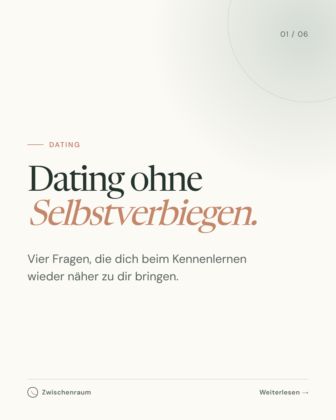 Titelkarte Dating ohne Selbstverbiegen